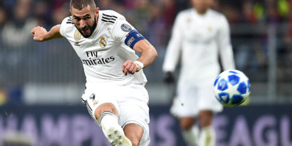 MOSCOW, RUSSIA - OCTOBER 02: Karim Benzema of Real Madrid in action during the Group G match of the UEFA Champions League between CSKA Moscow and Real Madrid at the Luzhniki Stadium on October 02, 2018 in Moscow, Russia. (Photo by Epsilon/Getty Images)