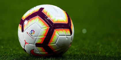 GIRONA, SPAIN - AUGUST 26: A ball is seen during the La Liga match between Girona FC and Real Madrid CF at Montilivi Stadium on August 26, 2018 in Girona, Spain. (Photo by David Ramos/Getty Images)