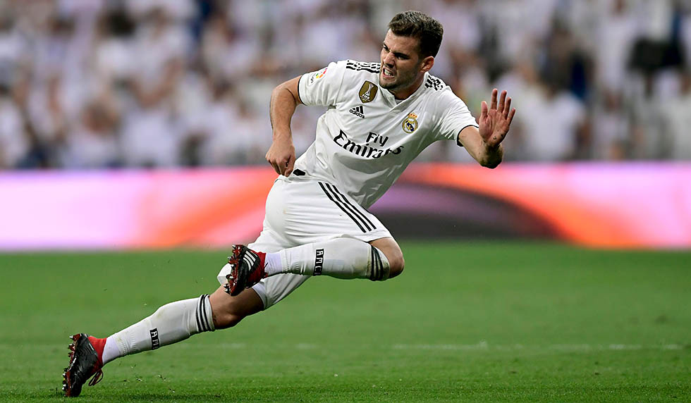 Real Madrid's Spanish defender Nacho Fernandez runs during the Spanish league football match between Real Madrid CF and RCD Espanyol at the Santiago Bernabeu stadium in Madrid on September 22, 2018. (Photo by JAVIER SORIANO / AFP) (Photo credit should read JAVIER SORIANO/AFP/Getty Images)