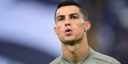 Juventus' Portuguese forward Cristiano Ronaldo is pictured prior to the Italian Serie A football match Udi-nese Calcio vs Juventus FC at the Dacia Arena stadium in Udine on October 6, 2018. (Photo by Miguel MEDINA / AFP) (Photo credit should read MIGUEL MEDINA/AFP/Getty Images)