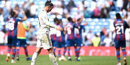 MADRID, SPAIN - OCTOBER 20: Gareth Bale of Real Madrid looks dejected after the match during the La Liga match between Real Madrid CF and Levante UD at Estadio Santiago Bernabeu on October 20, 2018 in Madrid, Spain. (Photo by Denis Doyle/Getty Images)