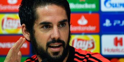 Real Madrid's Spanish midfielder Isco gives a press conference at the Valdebebas training ground in Madrid on October 22, 2018 on the eve of the UEFA Champions' League football match Real Madrid CF against FC Viktoria Plzen. (Photo by GABRIEL BOUYS / AFP) (Photo credit should read GABRIEL BOUYS/AFP/Getty Images)