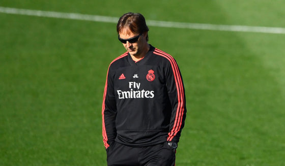 Real Madrid's Spanish coach Julen Lopetegui attends a training session at the Valdebebas training ground in Madrid on October 22, 2018 on the eve of the UEFA Champions' League football match Real Madrid CF against FC Viktoria Plzen. (Photo by GABRIEL BOUYS / AFP) (Photo credit should read GABRIEL BOUYS/AFP/Getty Images)