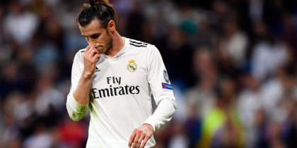 Real Madrid's Welsh forward Gareth Bale gestures during the UEFA Champions League group G football match between Real Madrid CF and FC Viktoria Plzen at the Santiago Bernabeu stadium in Madrid on October 23, 2018. (Photo by GABRIEL BOUYS / AFP) (Photo credit should read GABRIEL BOUYS/AFP/Getty Images)