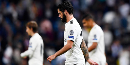 Real Madrid's Spanish midfielder Isco leaves the pitch for the break during the UEFA Champions League group G football match between Real Madrid CF and FC Viktoria Plzen at the Santiago Bernabeu stadium in Madrid on October 23, 2018. (Photo by GABRIEL BOUYS / AFP) (Photo credit should read GABRIEL BOUYS/AFP/Getty Images)