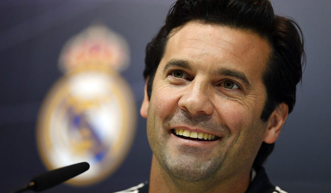 Temporary coach of Real Madrid CF, Argentinian former player Santiago Solari, holds a press conference at the Ciudad Real Madrid training facilities in Madrid's suburb of Valdebebas, on October 30, 2018. - Santiago Solari has been put in temporary charge of Real Madrid after Julen Lopetegui was sacked on October 29, 2018. Solari was the coach of Madrid's B team, Castilla, and is now expected to take Madrid for their Copa del Rey game against Melilla tomorrow. (Photo by GABRIEL BOUYS / AFP) (Photo credit should read GABRIEL BOUYS/AFP/Getty Images)
