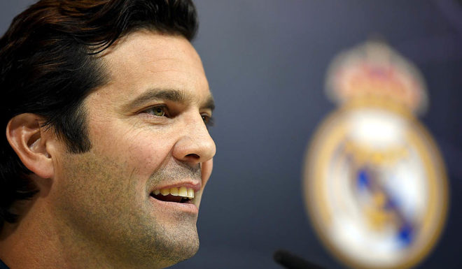 Temporary coach of Real Madrid CF, Argentinian former player Santiago Solari, holds a press conference at the Ciudad Real Madrid training facilities in Madrid's suburb of Valdebebas, on October 30, 2018. - Santiago Solari has been put in temporary charge of Real Madrid after Julen Lopetegui was sacked on October 29, 2018. Solari was the coach of Madrid's B team, Castilla, and is now expected to take Madrid for their Copa del Rey game against Melilla tomorrow. (Photo by GABRIEL BOUYS / AFP) (Photo credit should read GABRIEL BOUYS/AFP/Getty Images)