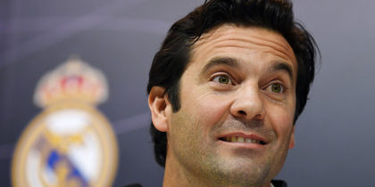 Temporary coach of Real Madrid CF, Argentinian former player Santiago Solari, holds a press conference at the Ciudad Real Madrid training facilities in Madrid's suburb of Valdebebas, on October 30, 2018. - Santiago Solari has been put in temporary charge of Real Madrid after Julen Lopetegui was sacked on October 29, 2018. Solari was the coach of Madrid's B team, Castilla, and is now expected to take Madrid for their Copa del Rey game against Melilla tomorrow. (Photo by GABRIEL BOUYS / AFP) (Photo credit should read GABRIEL BOUYS/AFP/Getty Images)