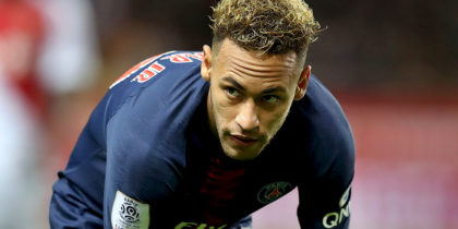 Paris Saint-Germain's Brazilian forward Neymar is pictured during the French L1 football match Monaco vs Paris Saint-Germain on November 11, 2018 at the "Louis II Stadium" in Monaco. (Photo by VALERY HACHE / AFP) (Photo credit should read VALERY HACHE/AFP/Getty Images)