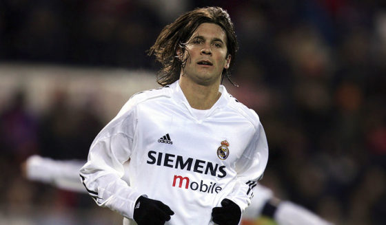 Solari MADRID, SPAIN - JANUARY 9: Real?s Santiago Solari reacts after scoring a goal in an Atletico Madrid v Real Madrid La Liga soccer derby at the Calderon on January 9, 2005 in Madrid, Spain. (Photo by Denis Doyle/Getty Images)