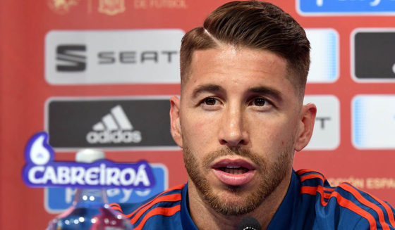 Spain's national football team defender Sergio Ramos speaks during a press conference at the Maksimir stadium in Zagreb on November 14, 2018 on the eve of the UEFA Nations League football match against Croatia. (Photo by - / AFP) (Photo credit should read -/AFP/Getty Images)