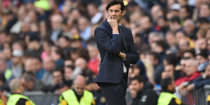 MADRID, SPAIN - NOVEMBER 03: Santiago Solari, head coach of Real Madrid looks on during the La Liga match between Real Madrid CF and Real Valladolid CF at Estadio Santiago Bernabeu on November 03, 2018 in Madrid, Spain. (Photo by Denis Doyle/Getty Images)