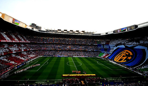 MADRID, SPAIN - MAY 22: A general view during the UEFA Champions League Final match between FC Bayern Muenchen and Inter Milan at the Estadio Santiago Bernabeu on May 22, 2010 in Madrid, Spain. (Photo by Jamie McDonald/Bongarts/Getty Images)
