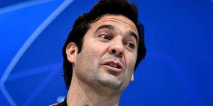 Real Madrid's Argentinian coach Santiago Solari gives a press conference at the Ciudad Real Madrid training facilities in Madrid's suburb of Valdebebas on December 11, 2018, on the eve of the UEFA Champions League group G football match Real Madrid CF against PFC CSKA Moscow. (Photo by OSCAR DEL POZO / AFP) (Photo credit should read OSCAR DEL POZO/AFP/Getty Images)