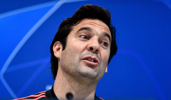 Real Madrid's Argentinian coach Santiago Solari gives a press conference at the Ciudad Real Madrid training facilities in Madrid's suburb of Valdebebas on December 11, 2018, on the eve of the UEFA Champions League group G football match Real Madrid CF against PFC CSKA Moscow. (Photo by OSCAR DEL POZO / AFP) (Photo credit should read OSCAR DEL POZO/AFP/Getty Images)