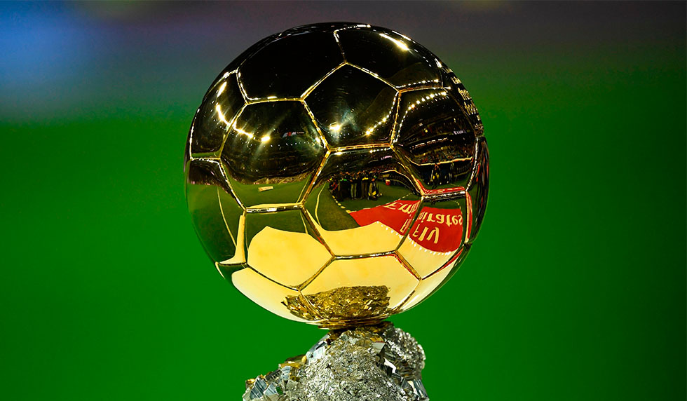 Picture shows Real Madrid's Croatian midfielder Luka Modric's Ballon d'Or trophy before the Spanish League football match between Real Madrid and Rayo Vallecano at the Santiago Bernabeu stadium in Madrid on December 15, 2018. (Photo by GABRIEL BOUYS / AFP) (Photo credit should read GABRIEL BOUYS/AFP/Getty Images)