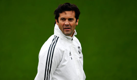 Temporary coach of Real Madrid CF, Argentinian former player Santiago Solari attends a training session at the Ciudad Real Madrid training facilities in Madrid's suburb of Valdebebas, on October 30, 2018. - Santiago Solari has been put in temporary charge of Real Madrid after Julen Lopetegui was sacked on October 29, 2018. Solari was the coach of Madrid's B team, Castilla, and is now expected to take Madrid for their Copa del Rey game against Melilla tomorrow. (Photo by GABRIEL BOUYS / AFP) (Photo credit should read GABRIEL BOUYS/AFP/Getty Images)