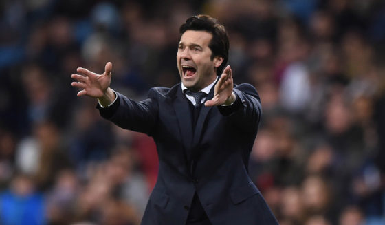 MADRID, SPAIN - JANUARY 09: Santiago Solari, head coach of Real Madrid CF reacts during the Copa del Rey Round of 16 match between Real Madrid CF and CD Leganes at estadio Santiago Bernabeu on January 09, 2019 in Madrid, Spain. (Photo by Denis Doyle/Getty Images)