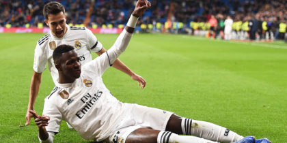 MADRID, SPAIN - JANUARY 09: Vinicius Junior of Real Madrid CF