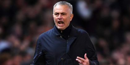 MANCHESTER, ENGLAND - OCTOBER 06: Jose Mourinho, Manager of Manchester United celebrates after his team's second goal during the Premier League match between Manchester United and Newcastle United at Old Trafford on October 6, 2018 in Manchester, United Kingdom. (Photo by Laurence Griffiths/Getty Images)