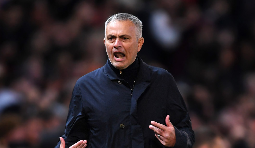 MANCHESTER, ENGLAND - OCTOBER 06: Jose Mourinho, Manager of Manchester United celebrates after his team's second goal during the Premier League match between Manchester United and Newcastle United at Old Trafford on October 6, 2018 in Manchester, United Kingdom. (Photo by Laurence Griffiths/Getty Images)