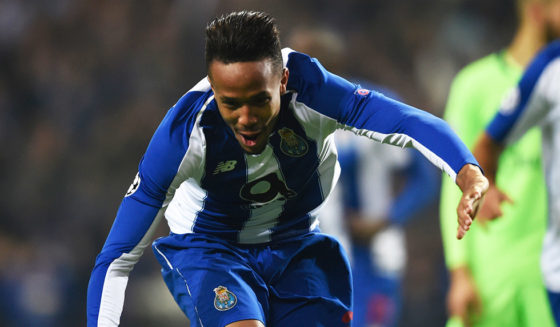 Porto's Brazilian defender Eder Militao celebrates after scoring a goal during the UEFA Champions League group D football match between Porto and Schalke 04 at the Dragao stadium in Porto on November 28, 2018. (Photo by MIGUEL RIOPA / AFP) (Photo credit should read MIGUEL RIOPA/AFP/Getty Images)