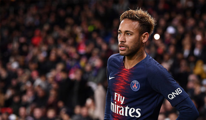 Paris Saint-Germain's Brazilian forward Neymar looks on during the French L1 football match between Paris Saint-Germain (PSG) and Lille (LOSC) at the Parc des Princes stadium, in Paris, on November 2, 2018. (Photo by FRANCK FIFE / AFP) (Photo credit should read FRANCK FIFE/AFP/Getty Images)