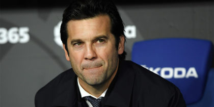 BARCELONA, SPAIN - JANUARY 27: Santiago Solari, Manager of Real Madrid looks on prior to the La Liga match between RCD Espanyol and Real Madrid CF at RCDE Stadium on January 27, 2019 in Barcelona, Spain. (Photo by Alex Caparros/Getty Images)
