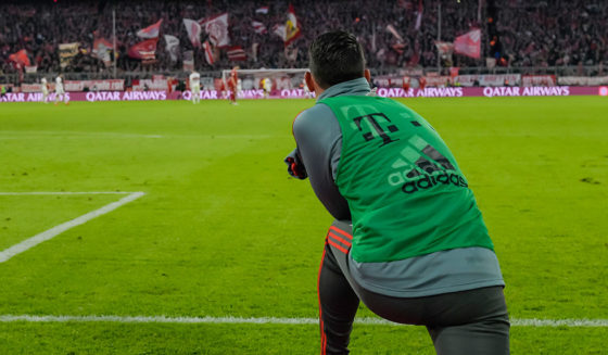 Bayern Munich's Columbian midfielder James Rodriguez warms up on the sideline during the German first division Bundesliga football match FC Bayern Munich vs VfB Stuttgart in the southern German city of Munich on January 27, 2019. (Photo by Guenter SCHIFFMANN / AFP) (Photo credit should read GUENTER SCHIFFMANN/AFP/Getty Images)