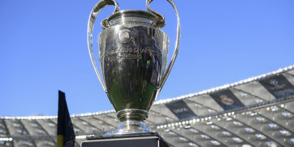 View of the trophy before the UEFA Champions League final football match between Liverpool and Real Madrid at the Olympic Stadium in Kiev, Ukraine on May 26, 2018. (Photo by LLUIS GENE / AFP) (Photo credit should read LLUIS GENE/AFP/Getty Images)