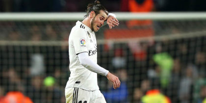 BARCELONA, SPAIN - FEBRUARY 06: Gareth Bale of Real Madrid leaves the pitch at the end of the Copa del Rey Semi Final match between FC Barcelona and Real Madrid at Nou Camp on February 06, 2019 in Barcelona, Spain. (Photo by Angel Martinez/Getty Images)