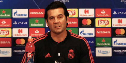 AMSTERDAM, NETHERLANDS - FEBRUARY 12: Santiago Solari, Manager of Real Madrid looks on during a Real Madrid press conference at Johan Cruyff Arena on February 12, 2019 in Amsterdam, Netherlands. (Photo by Dean Mouhtaropoulos/Getty Images)