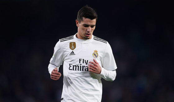 Brahim Díaz SEVILLE, SPAIN - JANUARY 13: Brahim Diaz of Real Madrid CF looks on during the La Liga match between Real Betis Balompie and Real Madrid CF at Estadio Benito Villamarin on January 13, 2019 in Seville, Spain. (Photo by Aitor Alcalde/Getty Images)