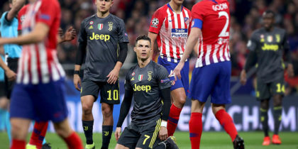 MADRID, SPAIN - FEBRUARY 20: Cristiano Ronaldo of Juventus reacts during the UEFA Champions League Round of 16 First Leg match between Club Atletico de Madrid and Juventus at Estadio Wanda Metropolitano on February 20, 2019 in Madrid, Spain. (Photo by Angel Martinez/Getty Images)