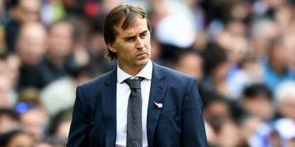 MADRID, SPAIN - OCTOBER 20: Julen Lopetegui, Manager of Real Madrid reacts during the La Liga match between Real Madrid CF and Levante UD at Estadio Santiago Bernabeu on October 20, 2018 in Madrid, Spain. (Photo by Denis Doyle/Getty Images)