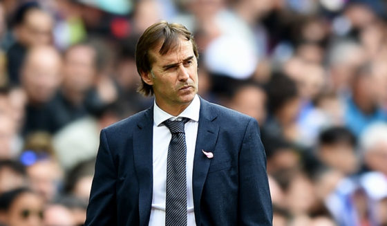 MADRID, SPAIN - OCTOBER 20: Julen Lopetegui, Manager of Real Madrid reacts during the La Liga match between Real Madrid CF and Levante UD at Estadio Santiago Bernabeu on October 20, 2018 in Madrid, Spain. (Photo by Denis Doyle/Getty Images)