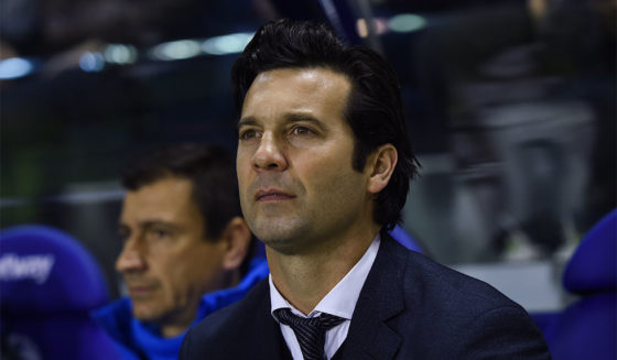 VALENCIA, SPAIN - FEBRUARY 24: Head coach Santiago Solari of Real Madrid CF looks on during the La Liga match between Levante UD and Real Madrid CF at Ciutat de Valencia on February 24, 2019 in Valencia, Spain. (Photo by Alex Caparros/Getty Images)