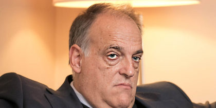 BRUSSELS, BELGIUM - NOVEMBER 28: La Liga President Javier Tebas attends LaLiga offices inauguration at the Spanish embassy on November 28, 2017 in Brussels, Belgium. (Photo by Olivier Matthys/Getty Images)