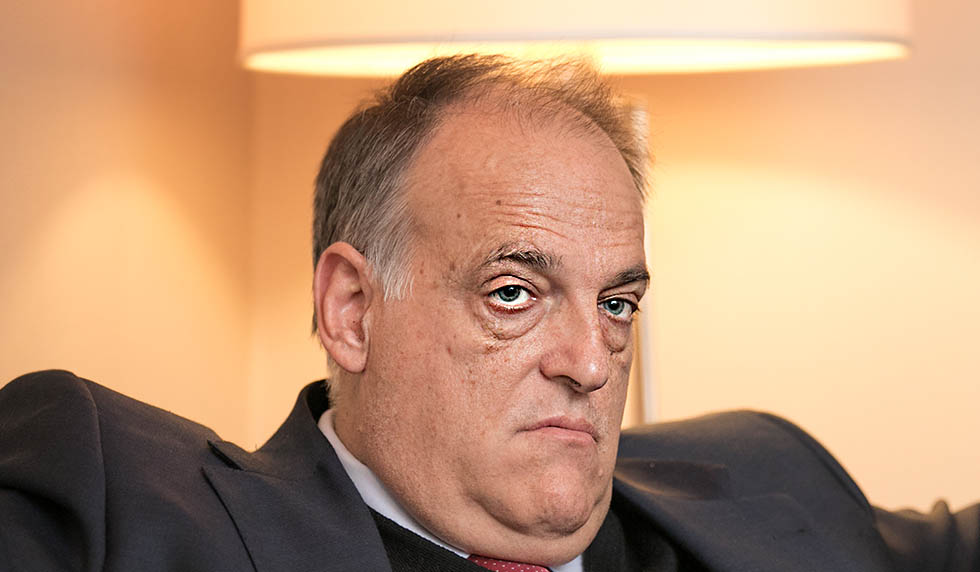 BRUSSELS, BELGIUM - NOVEMBER 28: La Liga President Javier Tebas attends LaLiga offices inauguration at the Spanish embassy on November 28, 2017 in Brussels, Belgium. (Photo by Olivier Matthys/Getty Images)