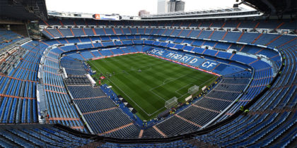 MADRID, SPAIN - AUGUST 19: A general view of the Santiago Bernabeu stadium ahead of the La Liga match between Real Madrid CF and Getafe CF at Estadio Santiago Bernabeu on August 19, 2018 in Madrid, Spain. (Photo by Denis Doyle/Getty Images)