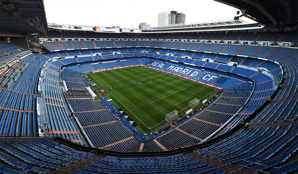 MADRID, SPAIN - AUGUST 19: A general view of the Santiago Bernabeu stadium ahead of the La Liga match between Real Madrid CF and Getafe CF at Estadio Santiago Bernabeu on August 19, 2018 in Madrid, Spain. (Photo by Denis Doyle/Getty Images)