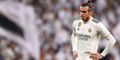 Real Madrid's Welsh forward Gareth Bale stands on the field during the Spanish league football match between Real Madrid CF and FC Barcelona at the Santiago Bernabeu stadium in Madrid on March 2, 2019. (Photo by OSCAR DEL POZO / AFP) (Photo credit should read OSCAR DEL POZO/AFP/Getty Images)