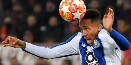 Porto's Brazilian defender Eder Militao heads the ball during the UEFA Champions League round of 16, first leg football match AS Roma vs FC Porto on February 12, 2019 at the Olympic stadium in Rome. (Photo by Andreas SOLARO / AFP) (Photo credit should read ANDREAS SOLARO/AFP/Getty Images)