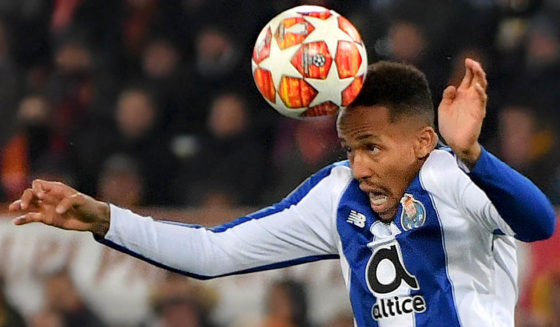 Porto's Brazilian defender Eder Militao heads the ball during the UEFA Champions League round of 16, first leg football match AS Roma vs FC Porto on February 12, 2019 at the Olympic stadium in Rome. (Photo by Andreas SOLARO / AFP) (Photo credit should read ANDREAS SOLARO/AFP/Getty Images)