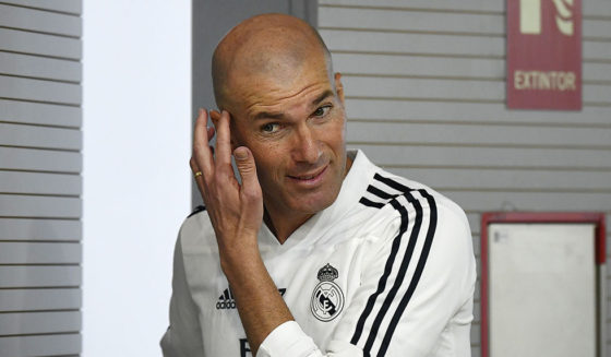 Real Madrid's French coach Zinedine Zidane arrives to hold a press conference at the Valdebebas training facilities in Madrid on March 15, 2019. (Photo by GABRIEL BOUYS / AFP) (Photo credit should read GABRIEL BOUYS/AFP/Getty Images)