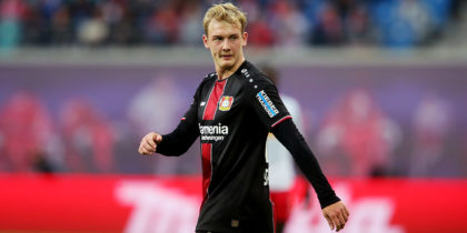 LEIPZIG, GERMANY - NOVEMBER 11: Julian Brandt of Lerverkusen reacts during the Bundesliga match between RB Leipzig and Bayer 04 Leverkusen at Red Bull Arena on November 11, 2018 in Leipzig, Germany. (Photo by Alexander Hassenstein/Bongarts/Getty Images)