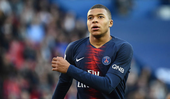 Kylian Mbappe Paris Saint-Germain's French forward Kylian Mbappe reacts after during the French L1 football match between Paris Saint-Germain and Nimes at the Parc de Princes in Paris on 23 February 2019. (Photo by FRANCK FIFE / AFP) (Photo credit should read FRANCK FIFE/AFP/Getty Images)