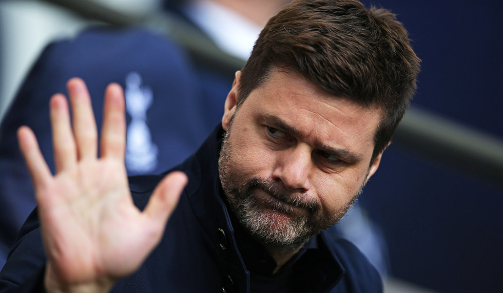Tottenham Hotspur's Argentinian head coach Mauricio Pochettino awaits kick off in the English Premier League football match between Tottenham Hotspur and Arsenal at Wembley Stadium in London, on March 2, 2019. (Photo by Daniel LEAL-OLIVAS / AFP) / RESTRICTED TO EDITORIAL USE. No use with unauthorized audio, video, data, fixture lists, club/league logos or 'live' services. Online in-match use limited to 120 images. An additional 40 images may be used in extra time. No video emulation. Social media in-match use limited to 120 images. An additional 40 images may be used in extra time. No use in betting publications, games or single club/league/player publications. / (Photo credit should read DANIEL LEAL-OLIVAS/AFP/Getty Images)