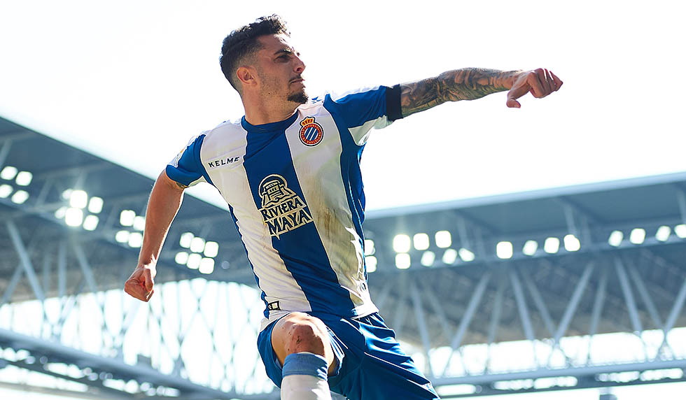 BARCELONA, SPAIN - MARCH 02: Mario Hermoso of RCD Espanyol celebrates after scoring his team's second goal during the La Liga match between RCD Espanyol and Real Valladolid CF at RCDE Stadium on March 02, 2019 in Barcelona, Spain. (Photo by Alex Caparros/Getty Images)