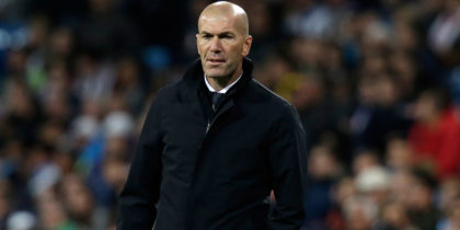 MADRID, SPAIN - MARCH 31: Zinedine Zidane, Manager of Real Madrid during the La Liga match between Real Madrid CF and SD Huesca at Estadio Santiago Bernabeu on March 31, 2019 in Madrid, Spain. (Photo by Gonzalo Arroyo Moreno/Getty Images)